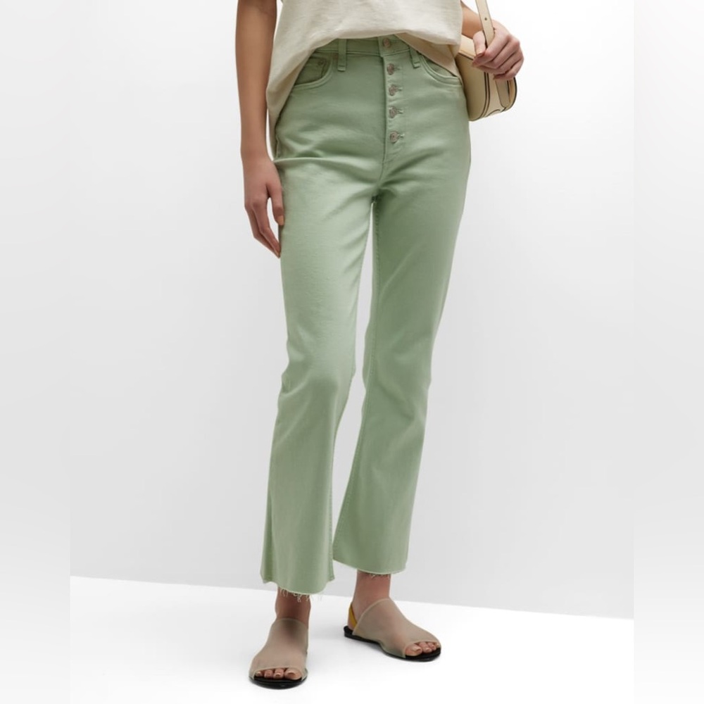 rag & bone Casey High Rise Ankle Flare Jeans in Mint 
Green Size 26
